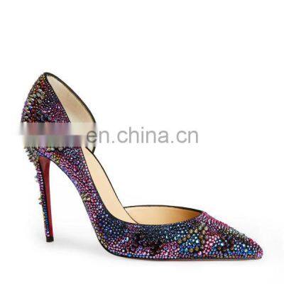 Ladies latest fashion handmade private label pointed toe design high pumps sandals shoes women stiletto heels footwear