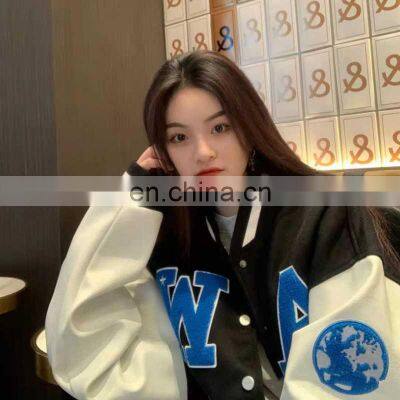 2021 New Autumn American Baseball Uniform Jacket Women's Ins Ice Cube Loose Jacket Couple Jacket photo-3