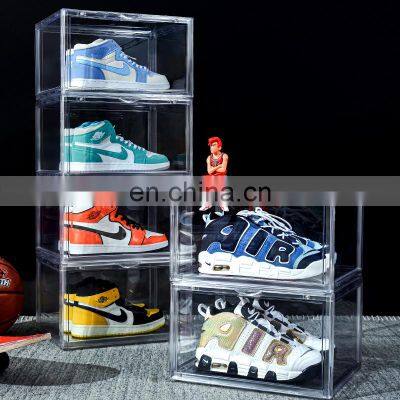 Clear Nike sneaker crates display  Shoe Boxes  Shoe Storage Box Acrylic transparent sneaker box stackable cajas de zapatos