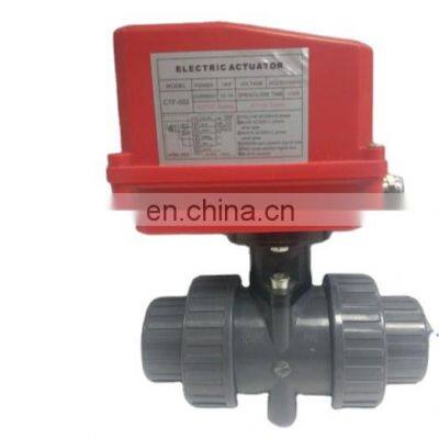 220v pvc ball valve CTF-002 DN32 DN40 DN50 UPVC double union thread 220V 5wire 6wire electric pvc ball valve