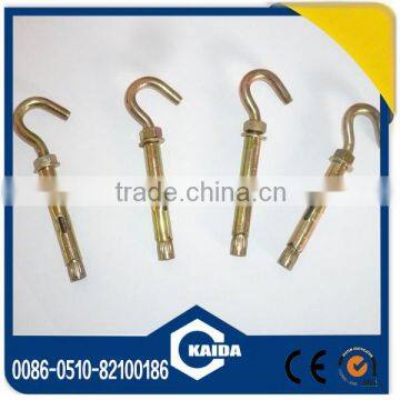 open hook sleeve anchors yellow zinc plated carbon steel China manufacturer supply high quality good price