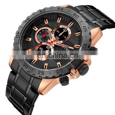 CURREN 8334 Men Quartz Chronograph Business Watches Fashion Stainless Steel Auto Date Casual Wristwatch