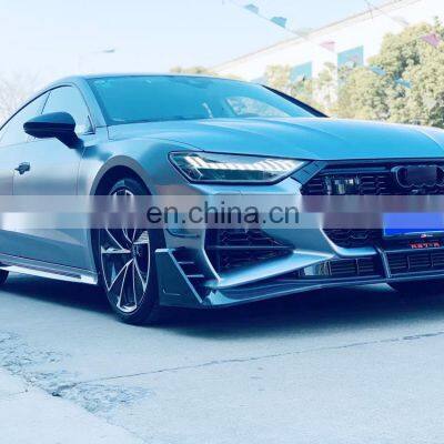 Runde For Audi 19-21 A7/s7 Modified Rs7-r Front Bumper Abt Front Shovel Air Knife A7 Modified Rs7 Front Bumper Grille