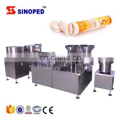 Energy drink/effervescent tablets tube filling and packing machine