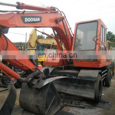 second hand doosan digging machine dh140w-7 , wheel type doosan excavator , doosan 140 150 70 wheel loader