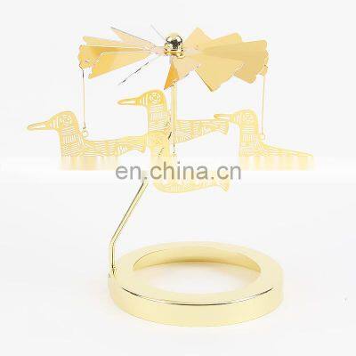 ENO Factory Customize Rotary Candlestick Decoration Mermaid Rotating Rotary Candle Holder Metal Craft Rotation Candlestick