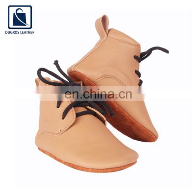 Vintage Style Matching Stitching Elegant Vintage Look Genuine Leather Baby Shoes from Reliable Supplier