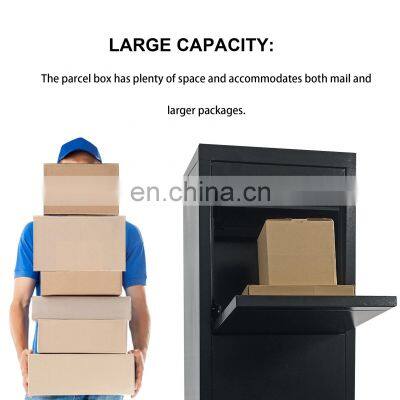 Freestanding Locking Parcel Drop Box, Black- Anti-theft Design photo-5