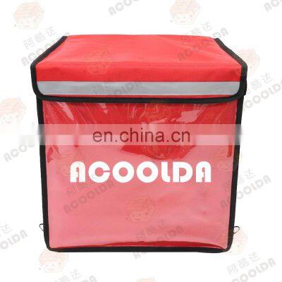 Eats Insulated Food Delivery Bag Backpack for Bike High Quality Factory Customized Cooler Logo Polyester Red 40*40*40cm photo-3
