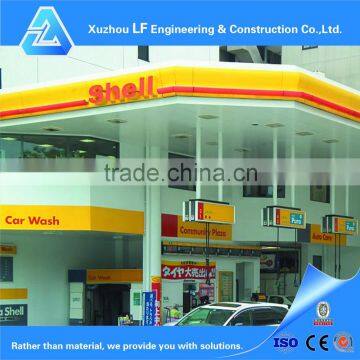 Steel fabrication frame structure gas station canopy
