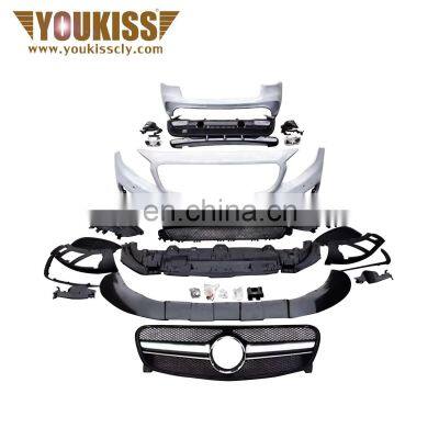 Genuine AMG Style Front Rear Car Bumpers For Mercedes CLA Class Upgrade AMG Body Kits Grille Front Lip Rear Diffuser With Tips