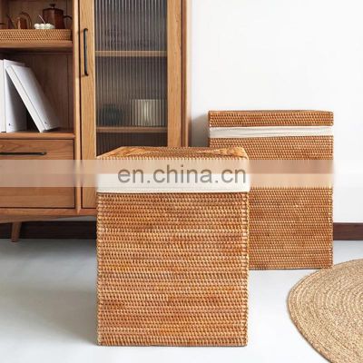 Hot Sale Large Rattan Laundry basket, Clothes and toys storage basket Home Storage Decoration Wholesale