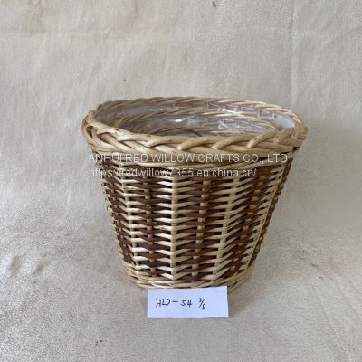 Round Wicker Baskets Willow Storage Baskets with Handle Plastic