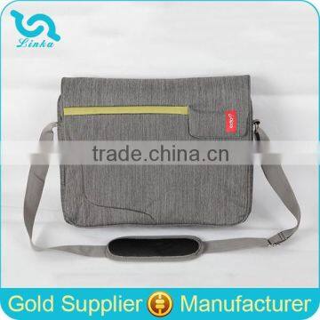 High Quality Grey Nylon Messenger Bag 15.6 Inch Business Laptop Messenger Bag