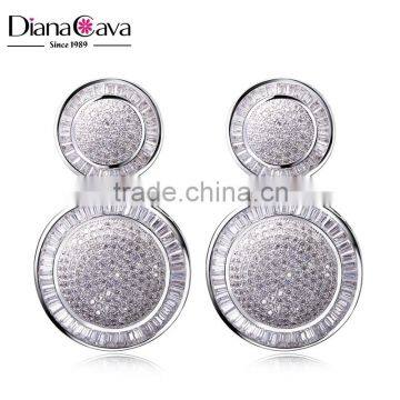 Fall 2016 Party Jewelry Fashion Geometric Round Statement Earrings with Zircon