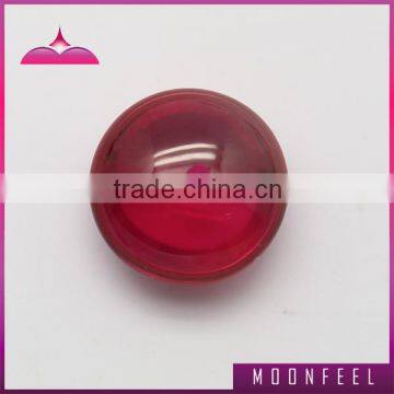 synthetic ruby ball half drill round beads