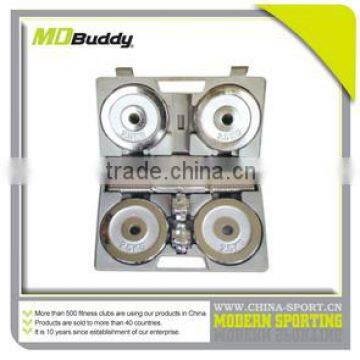 Functional practical stable 20kgs chromed dumbbell set for sale