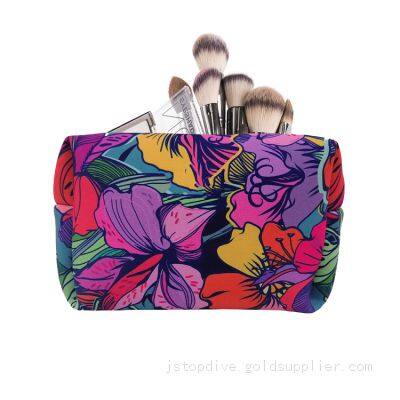 Custom Zipper Lady Printed Cosmetic Case Make up Bag Neoprene Makeup Artist Bag