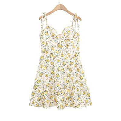 2025 Summer New Design Fashionable Flower Printed Strap Dress
