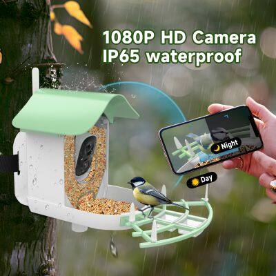 Outdoor AI Smart Bird Feeder Camera 2.0MP IP65 Waterproof IP Bullet Style Night Vision and WiFi Features Recognizes Bird Species