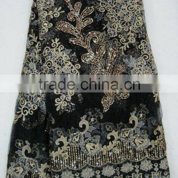 hot selling african french lace/net lace with sequnce J374-2