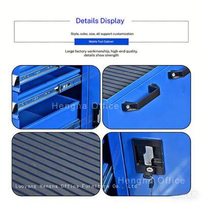 Heavy Duty Rolling Tool Cart With Silent 360° Casters, Removable Pegboard & Lockable Cabinet for Auto Repair Shop photo-3