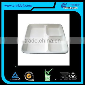 Pulp tableware bagasse sugarcane material 3 compartment trays