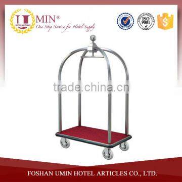 High Quality Stainless Steel Luggage Trolley for Hotel