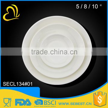 FDA stand melamine dinnerware round bulk white dinner plates