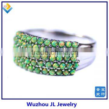 Hot Sale Color Wave Opal Ring Opal Beads Silver Ring