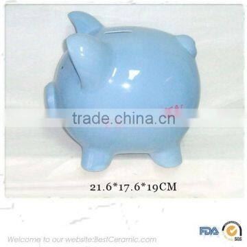 Cheap custom ceramic piggy animal money coin saving bank for diy wholesale