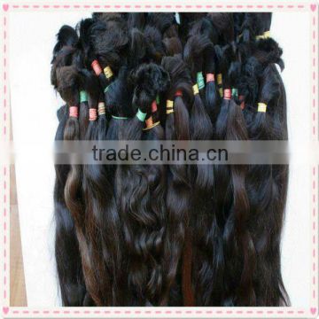 natural colour 100% brazilian virgin hair bulk& high quality human hair bulk from Chnia