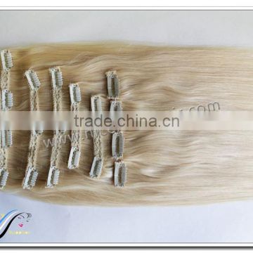 Wholesale clip in colored hair extensions silky straight 100% indian hair