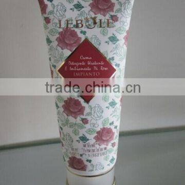 Romantic rose cleanser mattle plastic tube silvery covered cap