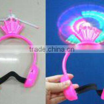 Plastic LED Flashing Crown Windmill Headbopper for holidays/envents/parties