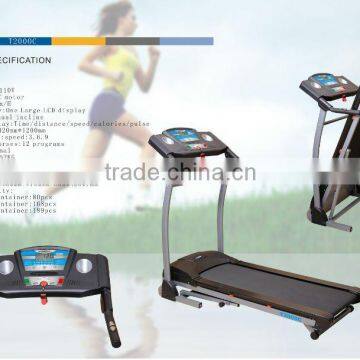 T2000C 2012 new treadmill bule lcd speaker, new design