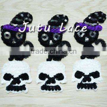 Kids funny rosette shabby flowers trim wholesale for halloween headbands