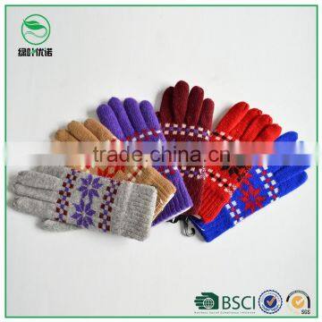 Jacquard winter knitted fashion cheap gloves