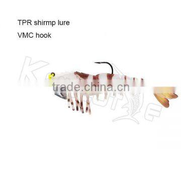 CHS007 soft shrimp lure 5 sections body live shrimp lure lumo eyes fishing bait
