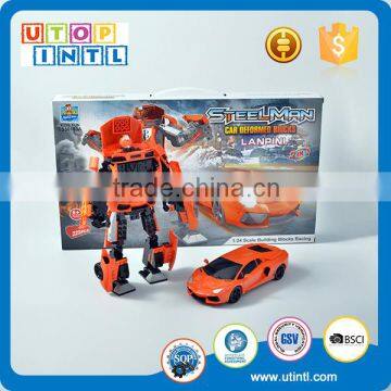White/orange 2 in 1 DIY a robot or a racing car model building block robot toy for kids                        
                                                                                Supplier's Choice