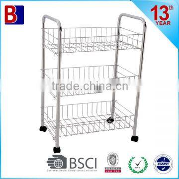 3 tiers chromeplate kitchen trolley