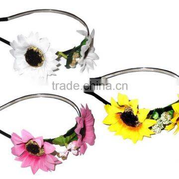 2015 Colorful flower custom headband crown H4050