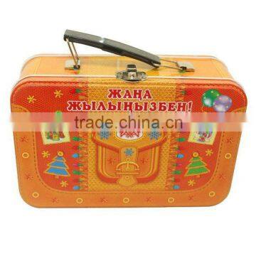 Christmas Tin Box with Handle