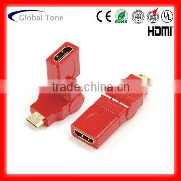 GT3-1304-2 Mini HDMI male to HDMI A female adaptor rotating 360 deg