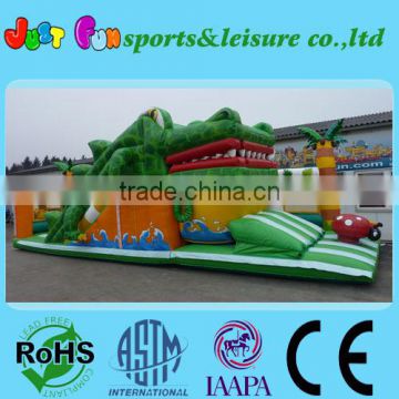 newest crocodile foot slide combo, EN14960 certified crocodile inflatable playground, inflatable fun city