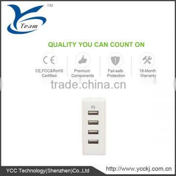 25W 4-Port USB Wall Home Travel Charger Power Adapter, Multi-Port USB Charger SmartID & With Foldable Plug for IPhone 6s / 6 photo-6