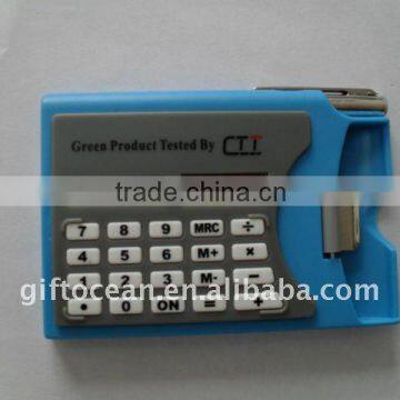 promotional solar calculator with card holder & pen