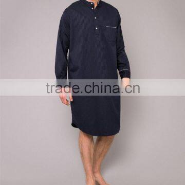 Wholesale Long sleeve Striped Men's Pullover Nightshirt