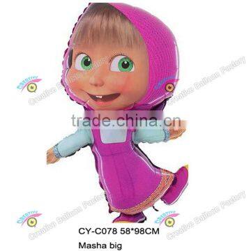 2016 new design masha foil balloon wholesale foil balloons