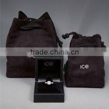 Black quality jewelry box with pillow,jewelry box with velvet lining,jewelry packaging box velvet with velvet pouch